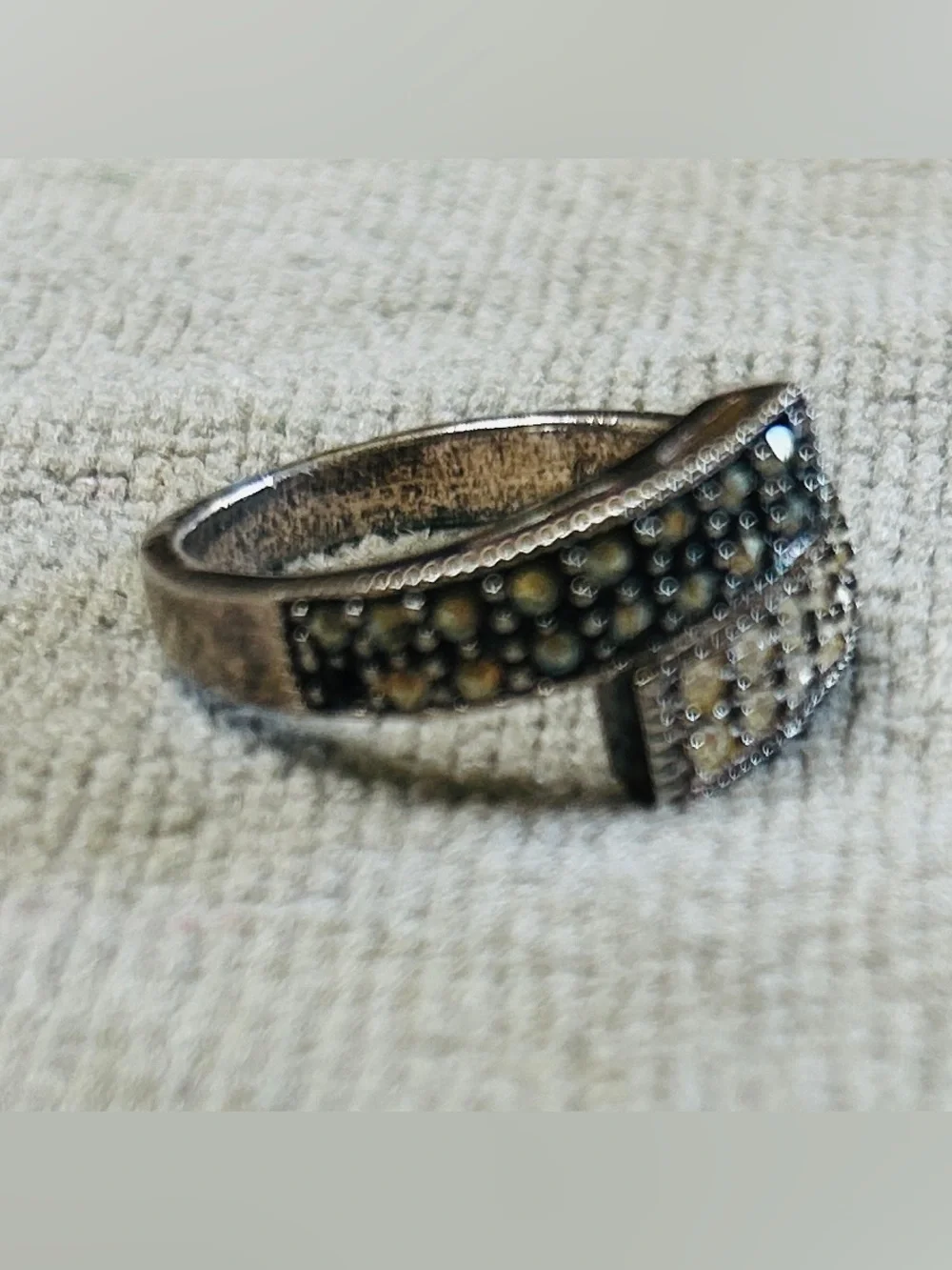 Ring, 925 sterling silver vintage art deco marcasite bypass ring.